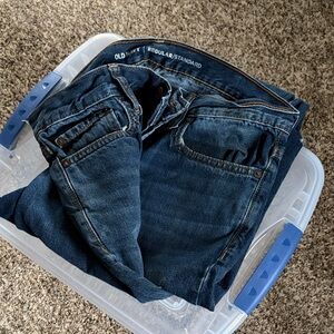 Old Navy Men's Dark Blue Straight Jeans